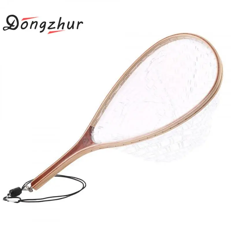 

Dongzhur Fishing Net Fishing Network Trap Lightweight Fly Fishing Landing Net Fish Catch Release Wooden Frame Hand Net