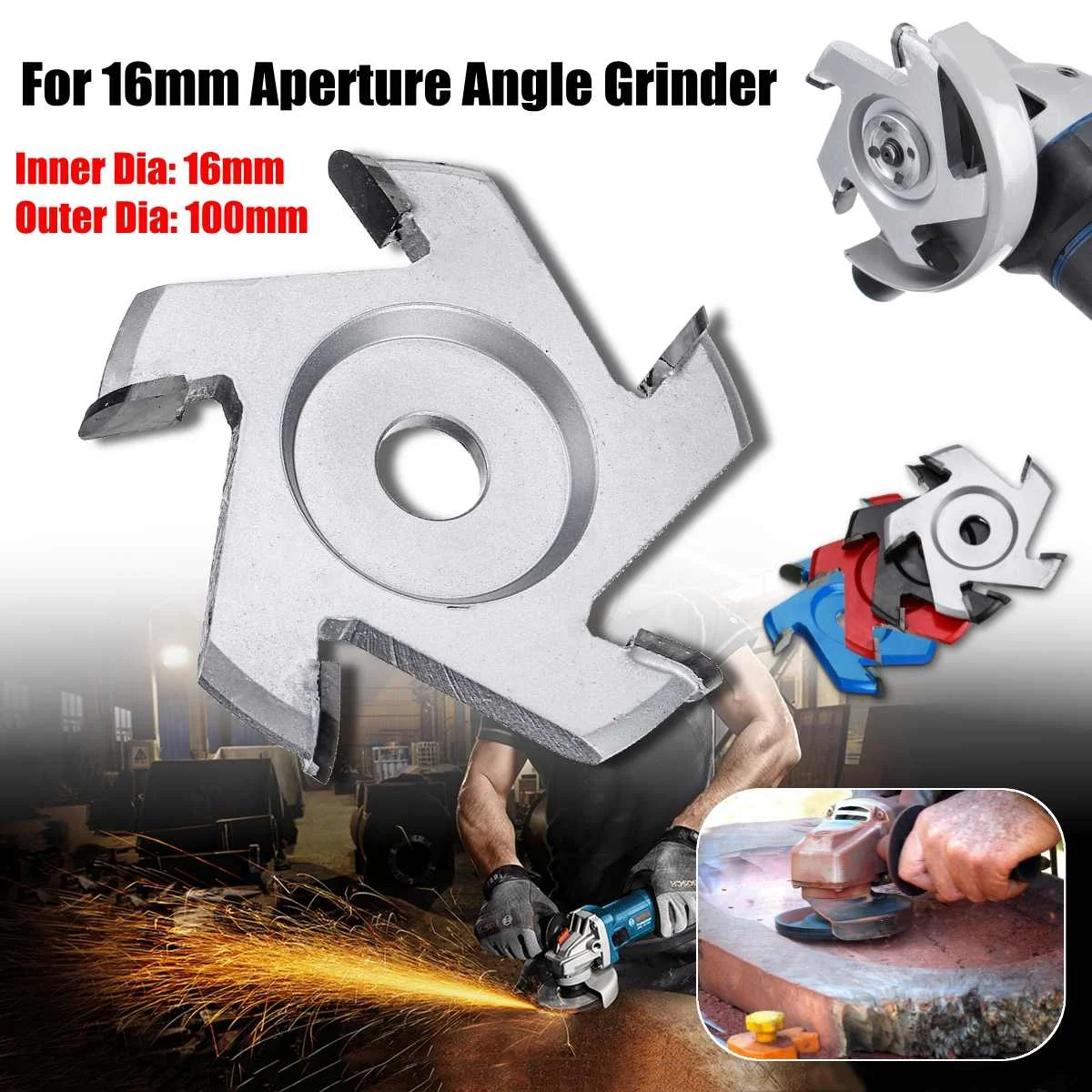 

Power Wood carving tool Angle Grinder Blade attachment For 16mm Aperture Angle Grinder Pentagonal Blade