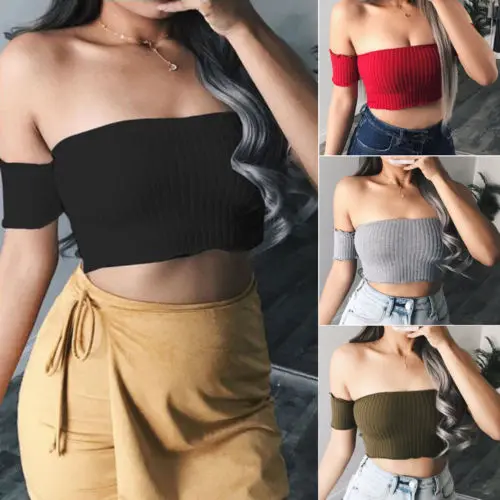 Women Halter Cotton Crop Tops Sleeveless Blouse Vest Tank Tops Cami Tee T-Shirt Size S-L
