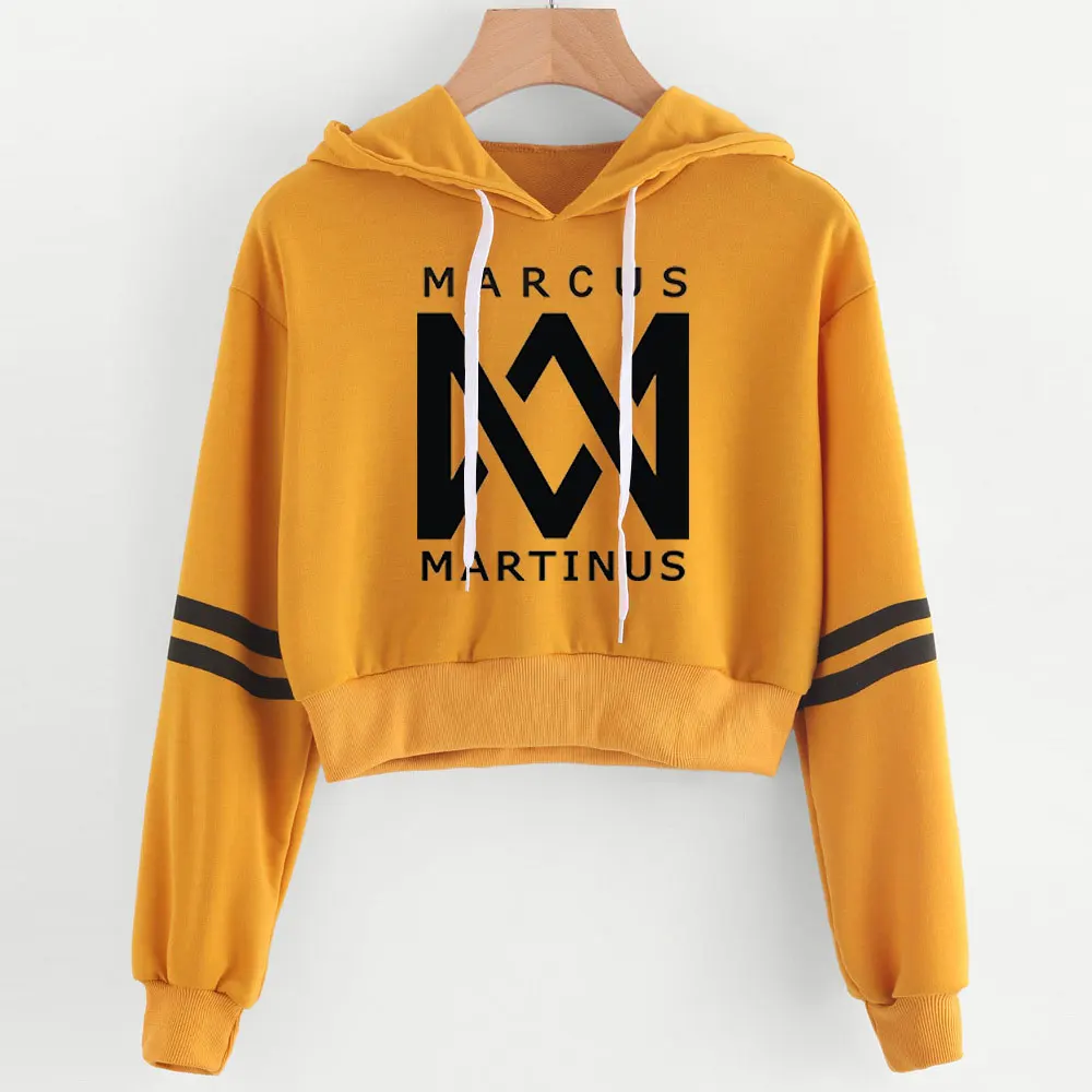 Marcus and Martinus Navel Hoodies Hip Hop New Casual Fashion women Hoodies Outwear High Street Marcus& Martinus Sexy Sweatshirt