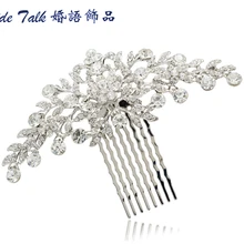 

Wedding Bride Floral Hair Comb Head Pieces w/ Clear Rhinestone Crystals FA2944FS