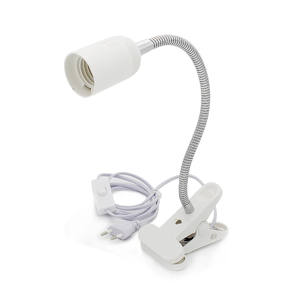 1pcs 360 Degree Flexible Lamp Holder Clip 1.7m Wire EU US Plug with On