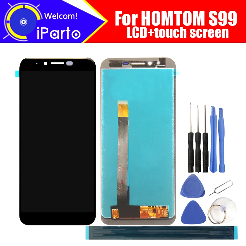 Цена 5,5 дюймовый HOMTOM S99 ЖК дисплей + кодирующий преобразователь сенсорного экрана в сборе 100% Оригинальный Новый ЖК + сенсорный дигитайзер для S99 + И...