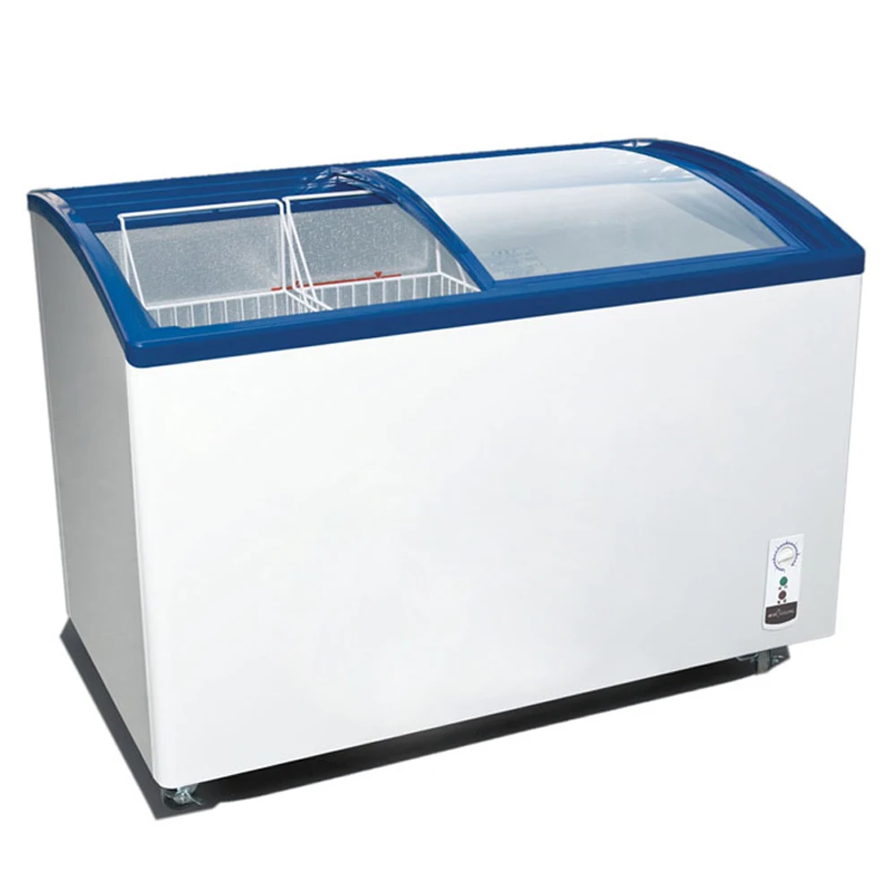 291 Liter Curved Glass Sliding Double Door Ice Cream Display 291 Liter Curved Glass Sliding Double Door Ice Cream Display Showcase Refrigerator Commercial Chest Deep Freezer Fridge 10 3 Cf