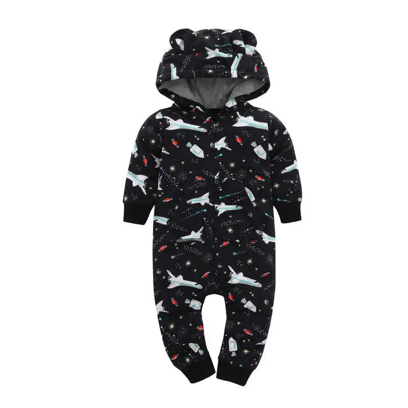 Одежда для новорожденных; сезон осень-зима флисовый комбинезон для мальчиков; комбинезон с капюшоном с изображением медведя; цвет синий, серый; Bebe Menino Macacao - Цвет: 5