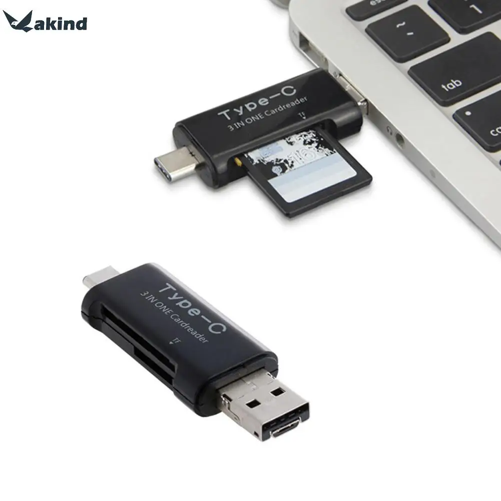 Universal 3 in1 OTG Type C Card Reader USB 3.0 USB A Micro USB Combo to