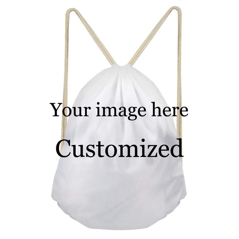 ThiKin Мультфильм Дети Единорог мешок Drawstring маленький школьный рюкзак для девочек милые Для женщин путешествия мешок для хранения пользовательских - Цвет: Add your image