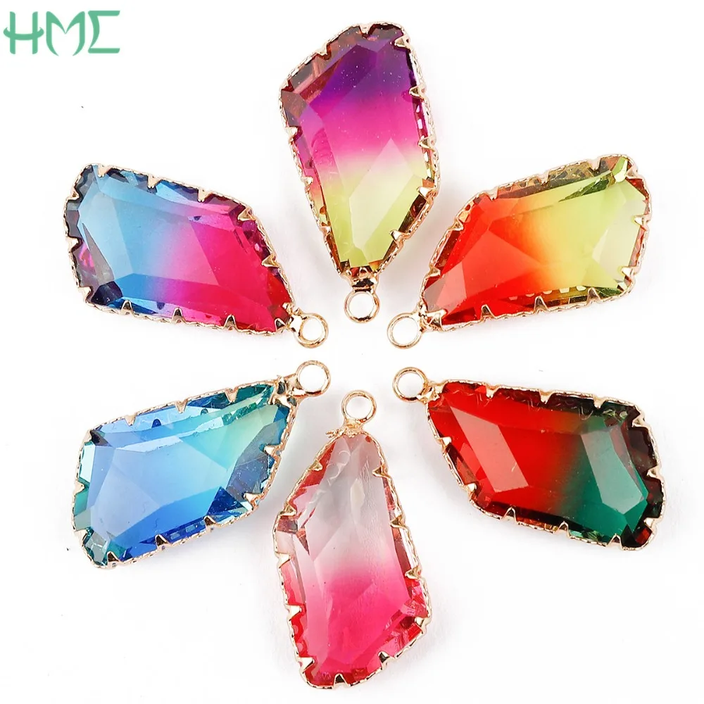 

1pc 16*25mm Glass Crystal Beads Floating Charms Pendants for Necklace Earrings DIY Jewelry Findings Making Craft Accessories