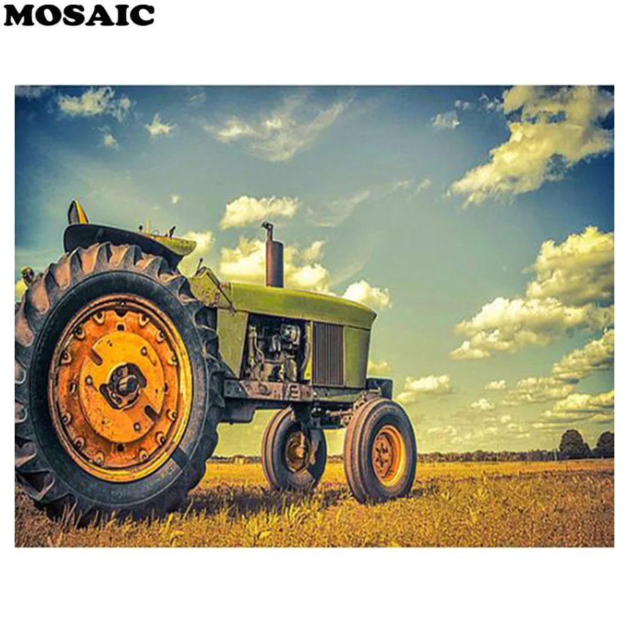 5d Diamond Painting tractor Cross Stitch"farm Patterns"picture of