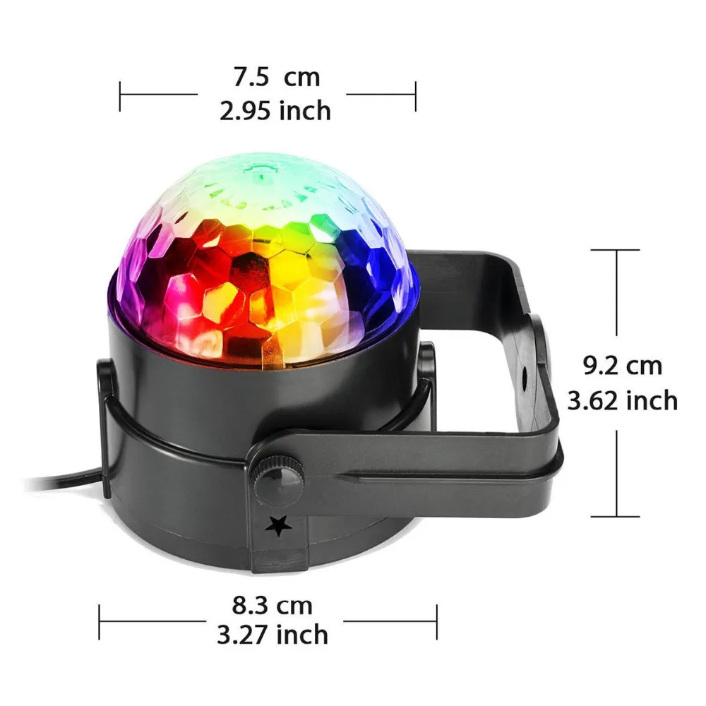 Мини дискотека DJ сценические огни 3 Вт светодиодный RGB Звук Активированный кристалл магический вращающийся шар световые эффекты для KTV рождественские вечерние свадебные шоу