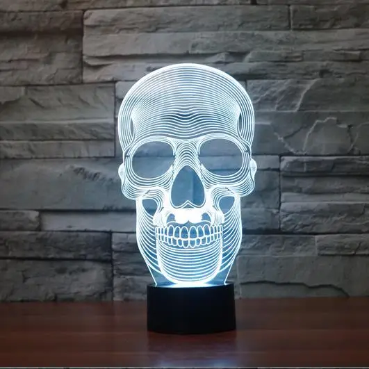 Najtaniej Szkielet 3D lampa LED USB kreatywna czaszka 3d lampka nocna 7 zmienia kolor akrylowy zdalny przełącznik dotykowy biurko w sypialni lampa