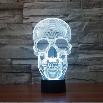 

The Skeleton 3D Lamp LED USB Creative Skull 3d Night light 7 Color Change Acrylic Remote Touch Switch bedroom Desk lamp