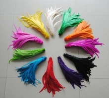 

Hot! wholesale 100 pc quality beige rooster tail feathers, 14-16 "/ 35-40cm DIY jewelry decoration, art props accessories