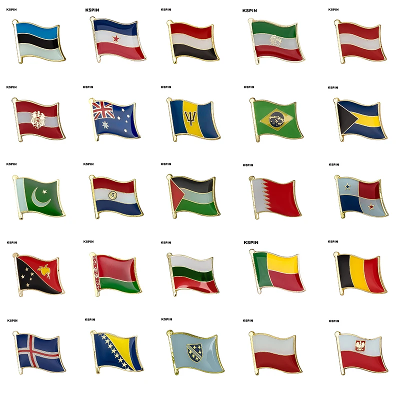

Flag Badge Cute Icons Metal Pin for Coat Jacket Brooch on The Collar of the Shirt Jewellry Gift