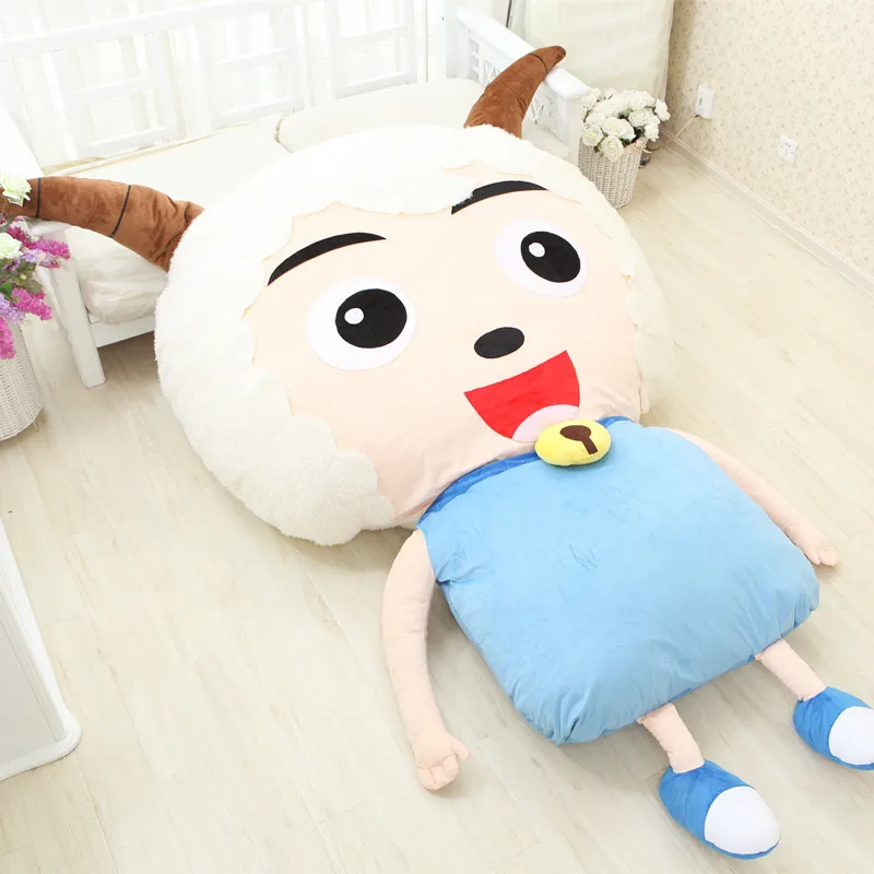 Dorimytrader Kawaii Cartoon Sheep Plush Beanbag Anime Character Sleeping Bag Bed Sofa Tatami  for Adults and Kid Gift Room Decoration 200x150cm DY50179   (4)