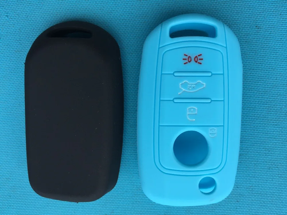 1Pc Silicone Car Key Case Cover For Fiat 500X Toro Tipo Egea 3 Buttons Remote Holder Flip Folding Protector For Dodge Neon Parts