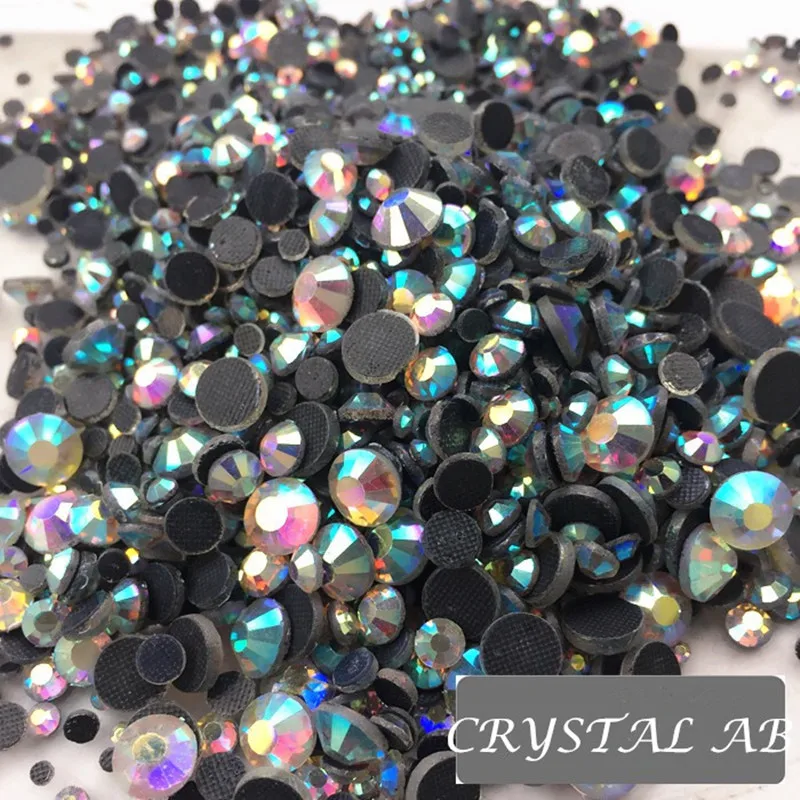 

1440pcs/lot SS6-SS20 DMC Clear Crystal AB Rhinstones Flatback Hot Fix Strass Stones for DIY Garment