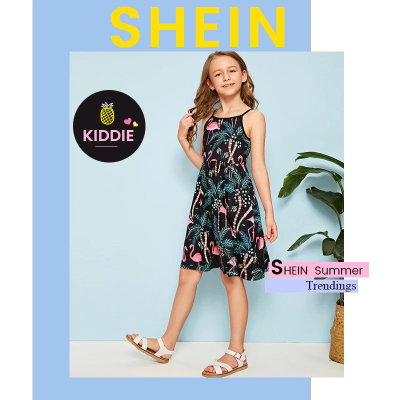 SHEIN Kiddie/красное платье в горошек с рюшами и открытыми плечами для девочек г. летнее расклешенное платье до колена с короткими рукавами для отдыха в стиле бохо