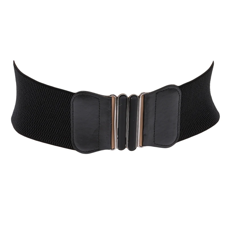 New Design Cummerbund HOT Wide PU Leather Cummerbunds Punk Elastic Belt Square Buckle Dress Decorate Waistband Women Strap