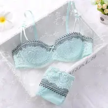 ROPALIA, сексуальный женский сетчатый бюстгальтер пуш-ап, наборы, 1/2 чашечки B, нижнее белье на косточках, Шелковый кружевной бюстгальтер с цветочным рисунком, набор бюстгальтеров, открытые трусики