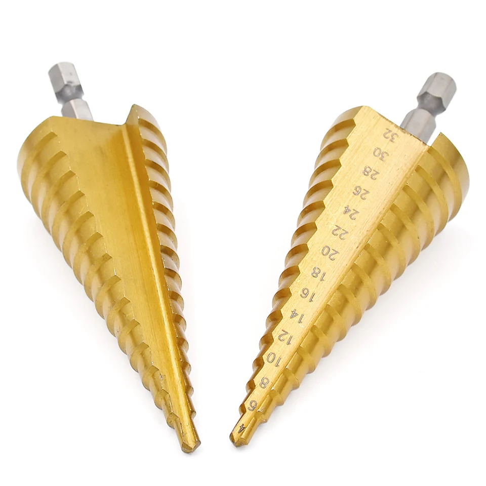 1pc HSS Steel Titanium Step Drill Bits 4 32mm Step Cone Cutting Tools