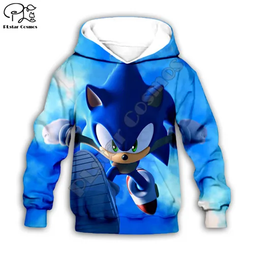 Kids hoodies Семейные рубашки; толстовки с капюшоном в стиле аниме «Супер Соник»; детская куртка на молнии; пуловер с длинными рукавами; комплект с толстовкой с рисунком; костюм с капюшоном и штанами - Цвет: Kids hoodies