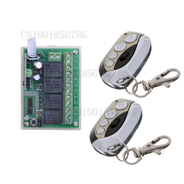 

DC12V 4CH 10A RF Wireless Remote Switch Transceiver with 2 Receiver For Light Lamp LED ON OFF Switch