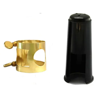 

E Flat Alto Saxophone Metal Clamp Kit Plastic Card Retainer Cap For Sax Bakelite Mouthpiece New
