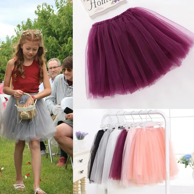 summer lovely fluffy soft tulle baby girls tutu skirt pettiskirt 14 colors girls skirts for 6M-14Yrs kids mother daughter skirts 5
