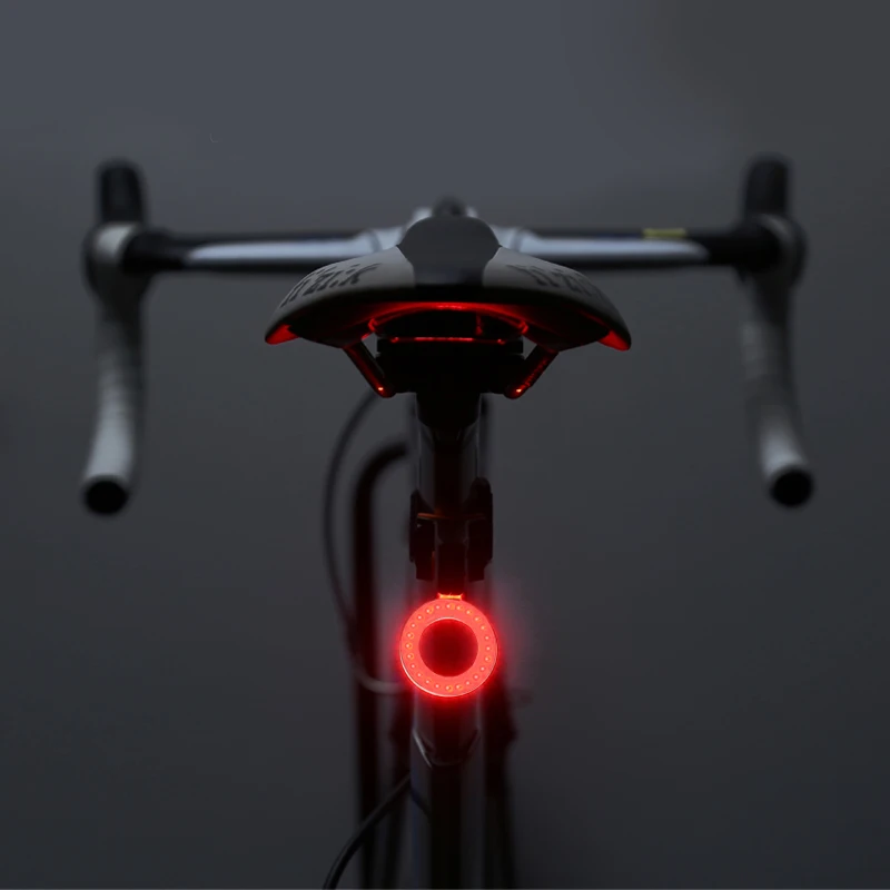 Велосипедный светодиодный защита задних фонарей Предупреждение свет ночной горный велосипед лампа для фары заднего света Usb зарядка велосипед креативный свет Велосипедный спорт - Цвет: circular As shown
