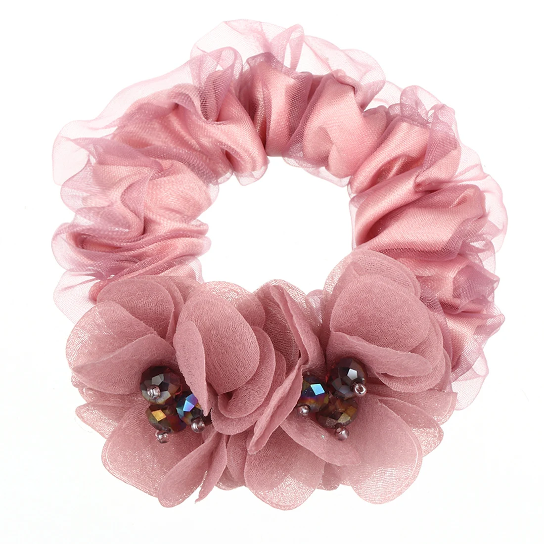 

Womens Hair Rope Fabric Flower Hair Accessories Elastic Hairbands Elegant Chiffon Scrunchies Hair Tie Decoration Wholesale HB16