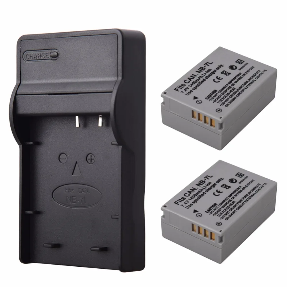 

2pcs 1400mAh NB-7L Digital Camera Battery with Charger Charge 2 Battery For Canon PowerShot G10 G11 G12 SX30IS for Canon Battery