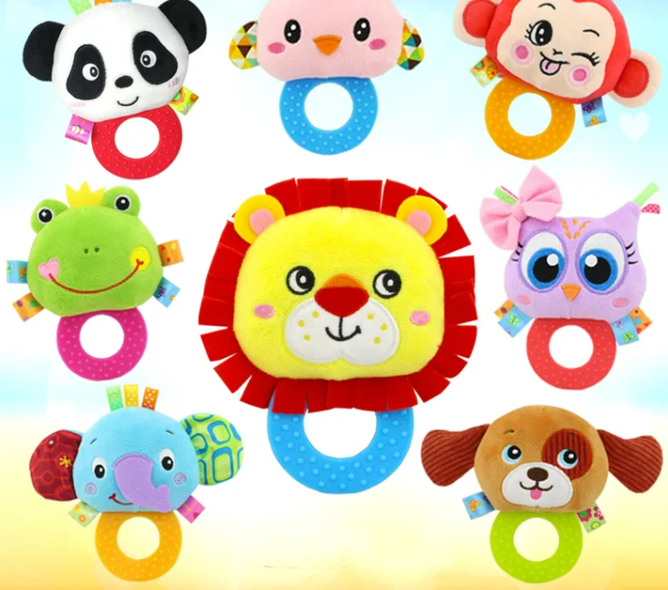 

Newborn Cartoon Owl Model Baby Teether Educational Toys Babies Teeth Biting Rattle Doll Silicone Bed Bell Handbell Appease Toys