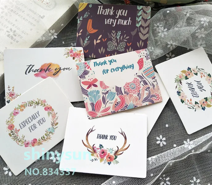 50 шт./лот разные цвета новая цветочная гирлянда карточка thank you маленький подарок