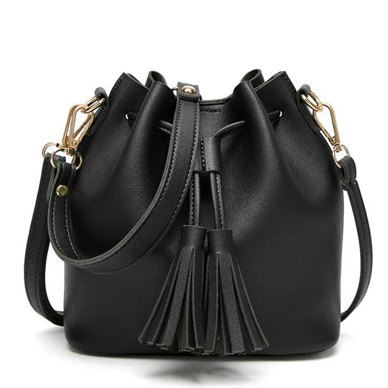 

New B2017 Casua Leather PU Boston Women Handbag Fashion Casual Women Ladies Bag Messenger Bag Bucket Vintage sac a main