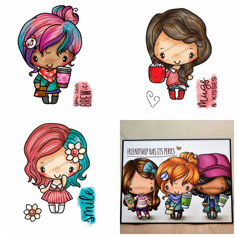 

3 Types Girl Transparent Clear Silicone Stamp/Seal for DIY Scrapbooking/Photo Album Valentine Decorative Card Making 3x4inch New
