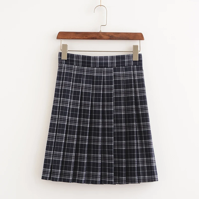 

UPHYD School Skirt Plaid A-line Sailor Uniform S-XXL Plus Size Japanese School Uniform Pleated Skirts