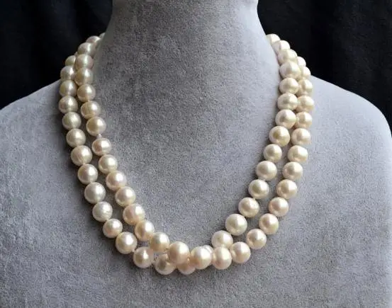 

34 Inches Long Pearl Necklace Ivory Color AA 9-10MM Freshwater Pearl Necklace Fashion Lady's Bridesmaid Pearl,Wedding Gift