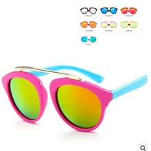 2016 Anti-uv Baby Vintage Eyeglasses Girl Cool 7 Colour Fashion Round Kids Sunglasses Children Sun Glasses