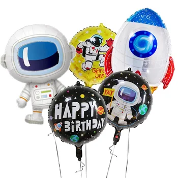 

1Set Baby Boy Favor Toy Happy birthd party decoration outer space astronaut foil balloon ET Planet explore partner kids favors