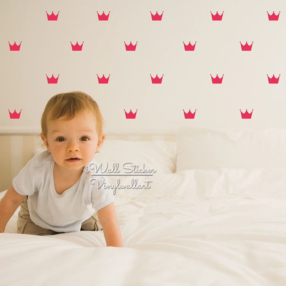 Crown Wall Sticker, Crown Vinyl Wall Decal, Baby Nursery Girl Wall