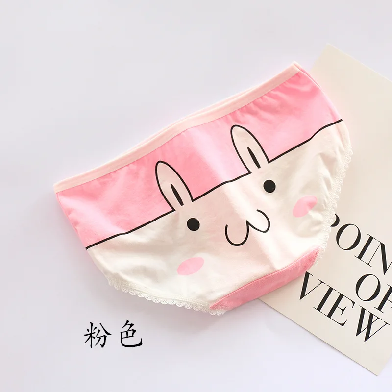HUIGUAN Young Girl Student Rabbit Patterned Cute Panties Women Soft Cotton Underwear Brethable Seamless Briefs Ladies Lingerie