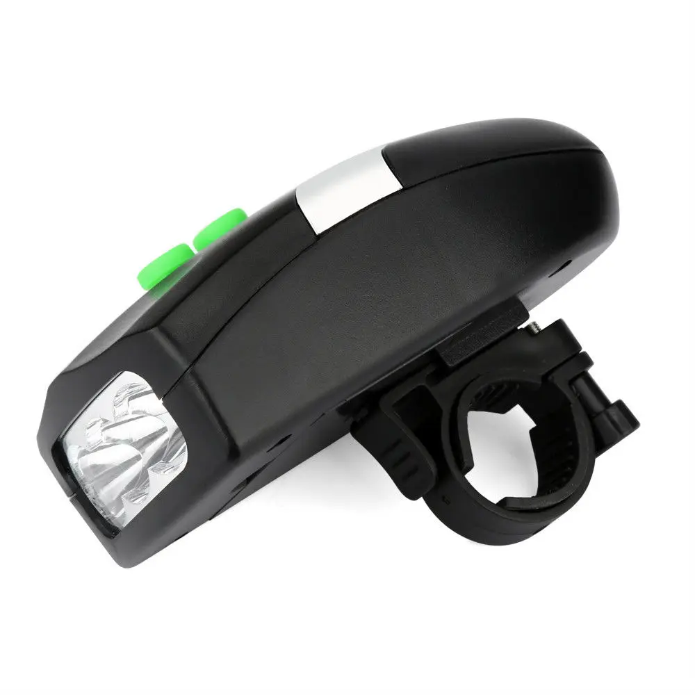 Best 3 LED Bike Light Set Bicycle Light White Front Head Light Cycling Lamp + Electronic Bell Horn Hooter Siren Waterproof 1