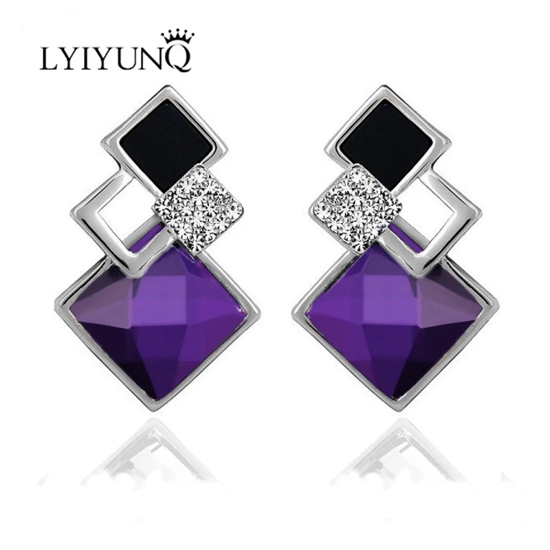 LYIYUNQ новые модные серьги от известного бренда свадебные украшения большие синие