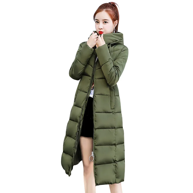

Wmswjh 2019 New Women Winter Jacket Women Hooded Collar Thicken Warm Long Jacket Female Plus Size 3XL Outerwear Parka WJM268