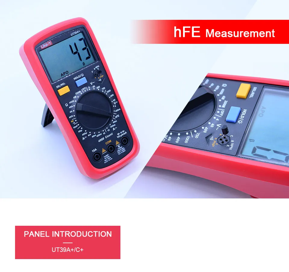 UNI-T UT39A+/C+ VS UT39 серия Цифровой мультиметр автоматический диапазон с ЖК-подсветкой удержания данных Multimetro тестер