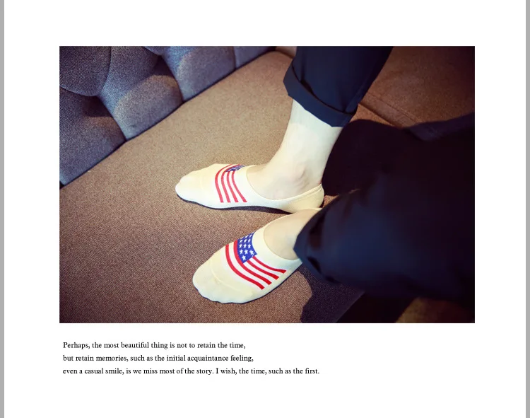 ZQTWT 5 пара/лот мода флаг шаблон мужские хлопковые носки невидимые безбортные носки Harajuku Нескользящие повседневные Счастливые Носки мужские