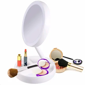 

MY FOLD AWA LED Lighting Makeup Mirror Compact Make Up Pocket Mirrors 10X Magnifying Glasses Makeup Cosmetic Hand Mirror