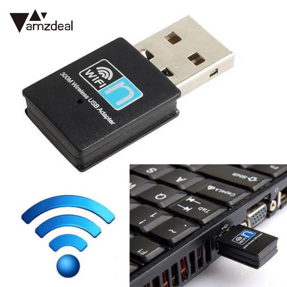 Amdeal 300 м USB 2,0 wifi приемник беспроводной USB адаптер CD драйвер Lan Сетевой ретранслятор черный Универсальный для Raspberry Pi