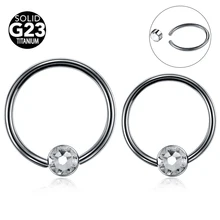 1 шт. титановые кольца для носа с плоскими зажимами и шариками CBR, кольца для пирсинга сосков, кольца для пирсинга костей, серьги козелок, ювелирные изделия